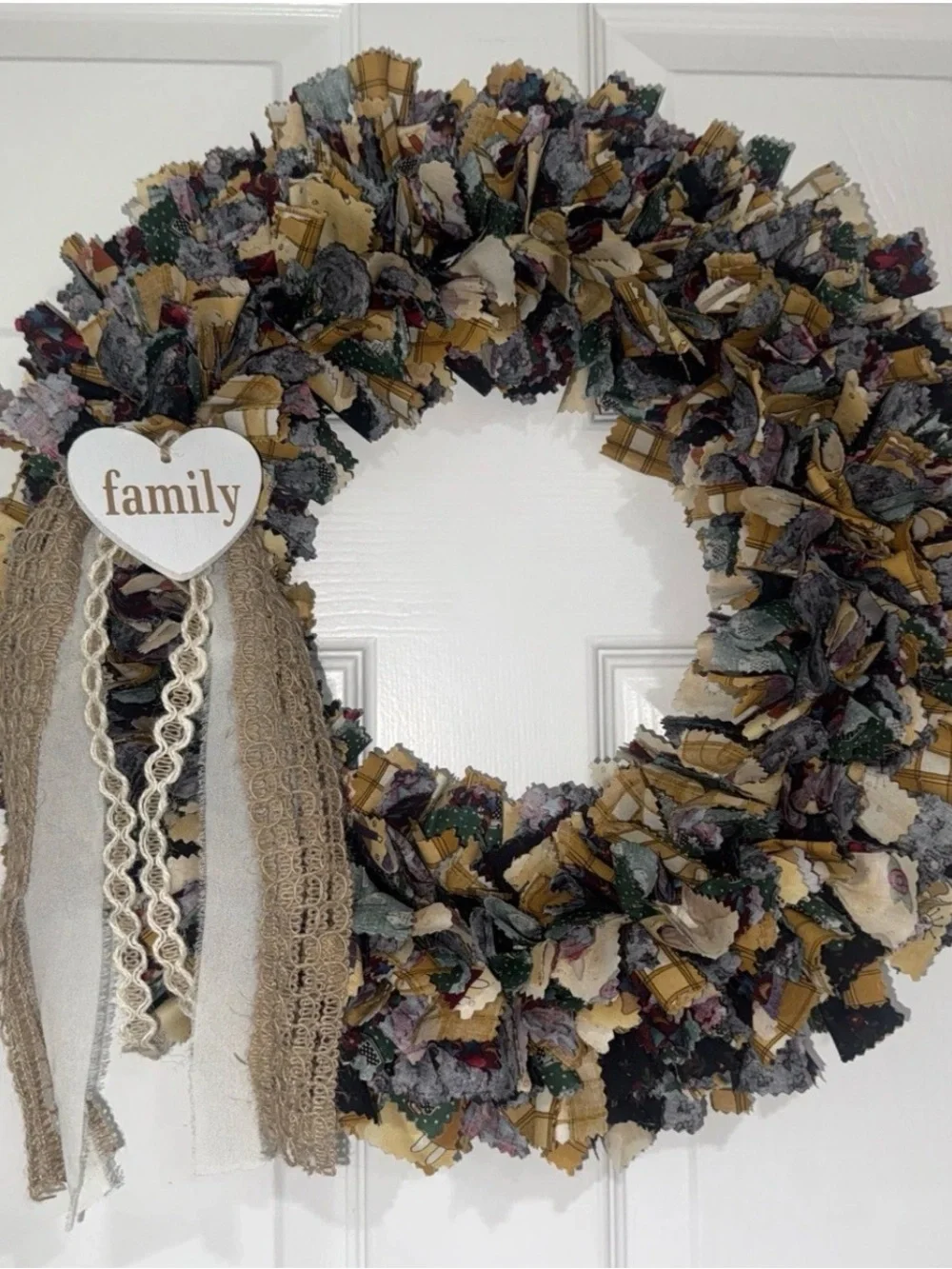 Handmade Rag Wreath Grandmacore Cottage Eclectic 